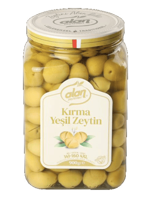 Kırma Yeşil Zeytin Cam Kavanoz 900gr.