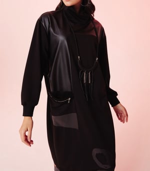KB-RD20975 Elbise - Siyah