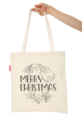 Merry Christmas Baskılı Bez Çanta
