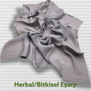 Herbal Bitkisel Eşarp Boz Gri