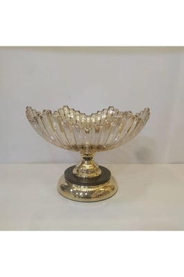 Dekoratif Cam Gold Çikolatalık Ve Meyvelik